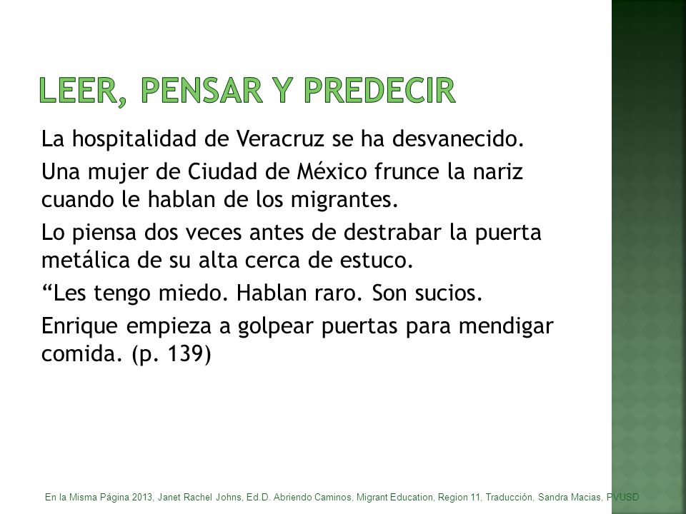 LEER, PENSAR Y PREDECIR La hospitalidad de Veracruz se ha desvanecido.