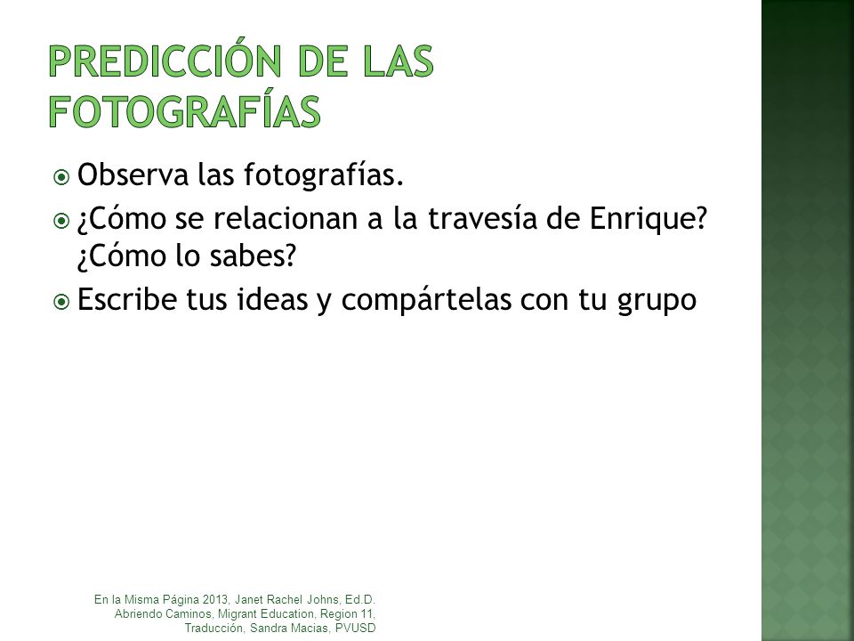 PREDICCIÓN DE LAS FOTOGRAFÍAS