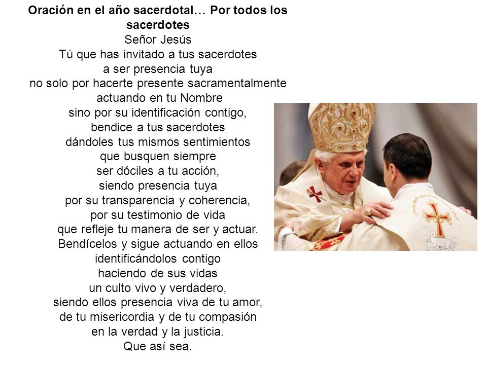 Oración en el año sacerdotal… Por todos los sacerdotes