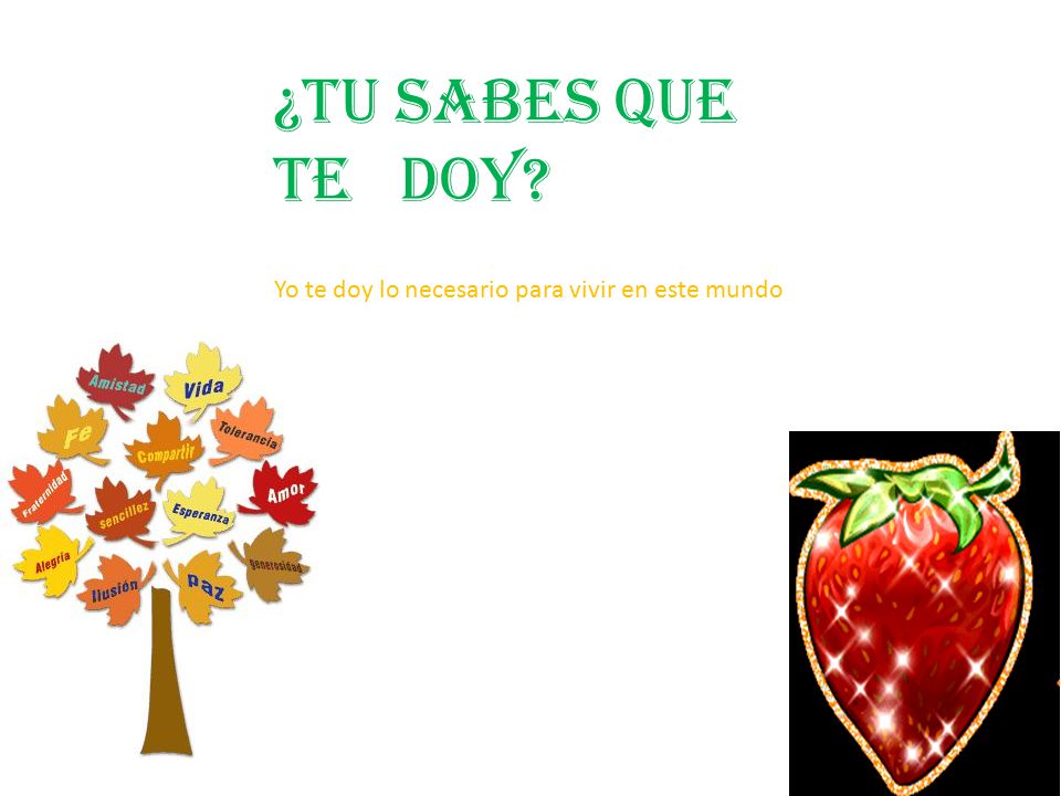 ¿Tu sabes que te doy Yo te doy lo necesario para vivir en este mundo