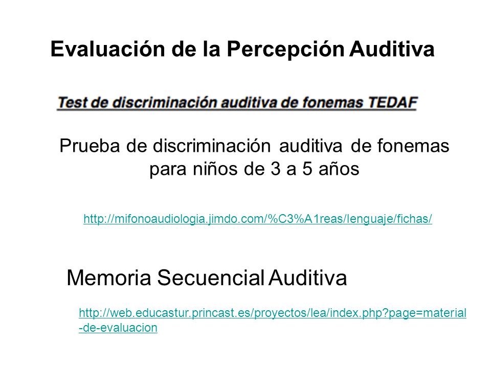 Prueba de discriminación auditiva de fonemas para niños de 3 a 5 años