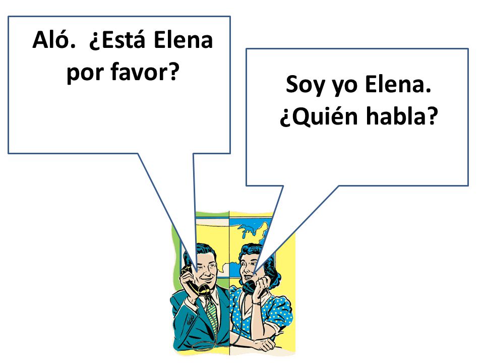 Aló. ¿Está Elena por favor Soy yo Elena. ¿Quién habla