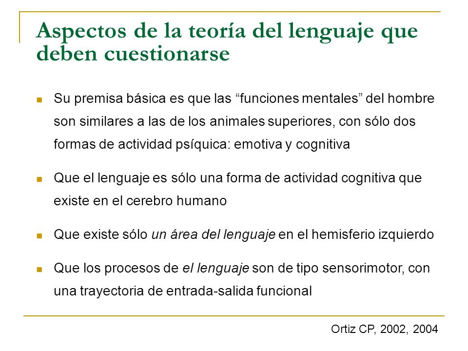 Aspectos de la teoría del lenguaje que deben cuestionarse