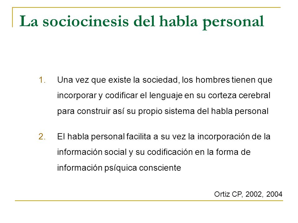 La sociocinesis del habla personal