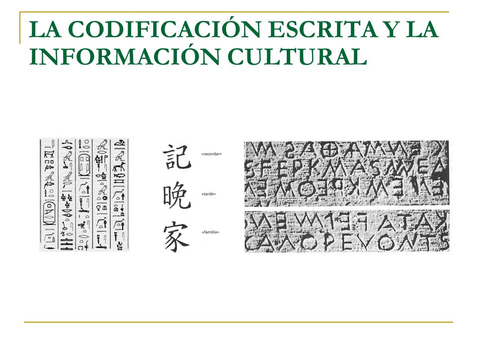 LA CODIFICACIÓN ESCRITA Y LA INFORMACIÓN CULTURAL