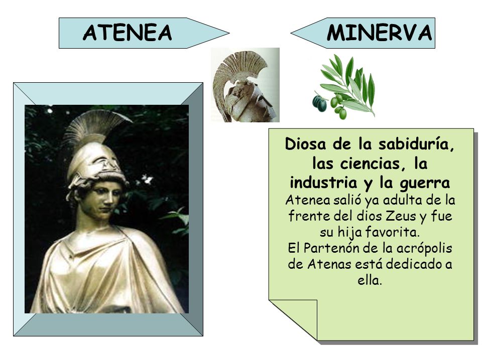Diosa de la sabiduría, las ciencias, la industria y la guerra