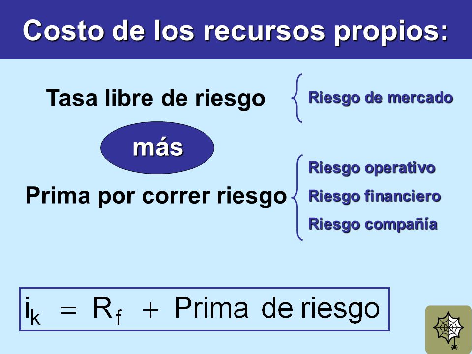 Costo de los recursos propios: Prima por correr riesgo