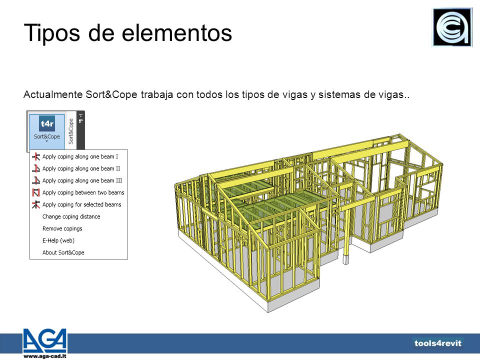 Tipos de elementos Actualmente Sort&Cope trabaja con todos los tipos de vigas y sistemas de vigas..