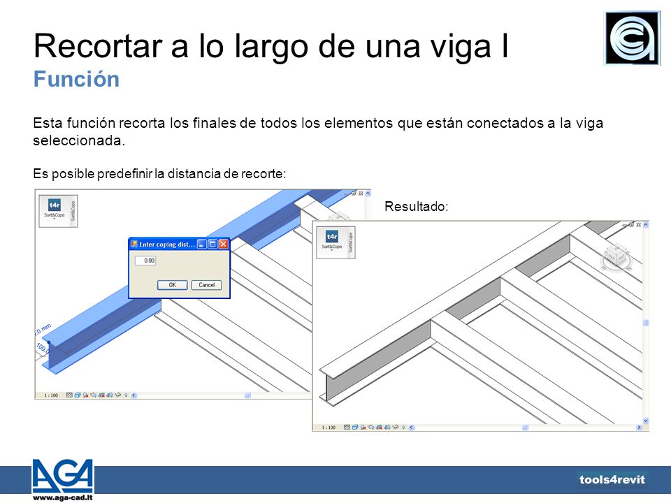 Recortar a lo largo de una viga I