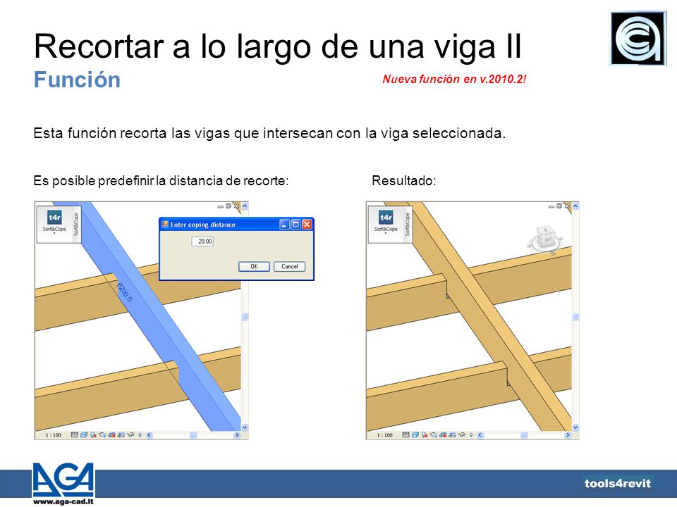 Recortar a lo largo de una viga II