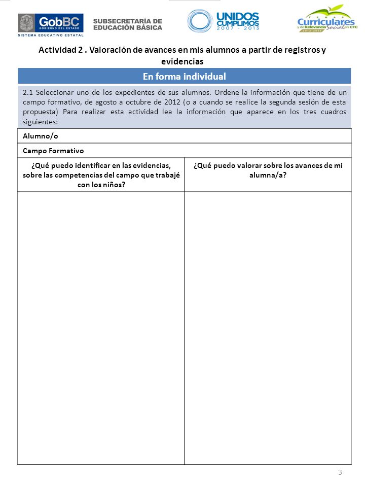¿Qué puedo valorar sobre los avances de mi alumna/a