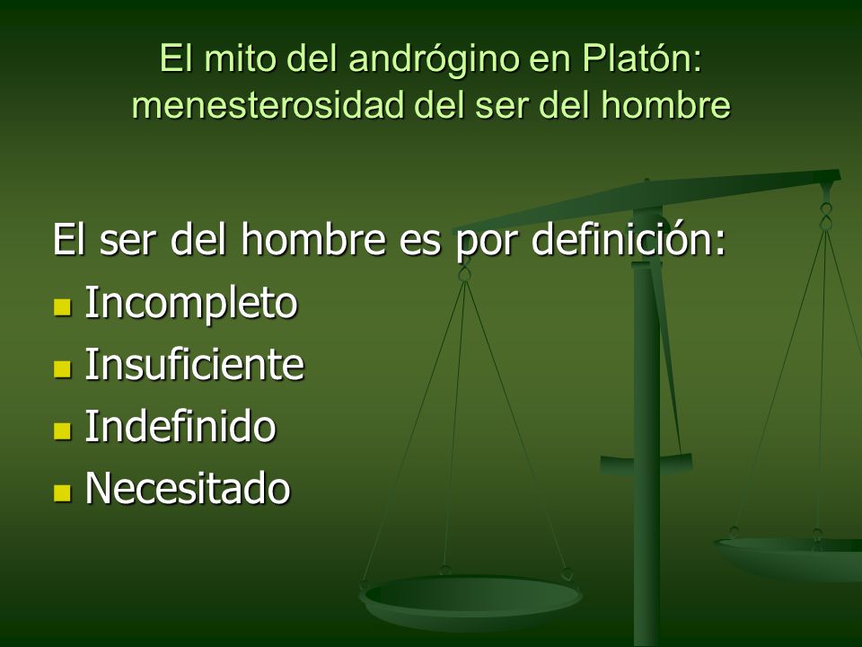 El mito del andrógino en Platón: menesterosidad del ser del hombre