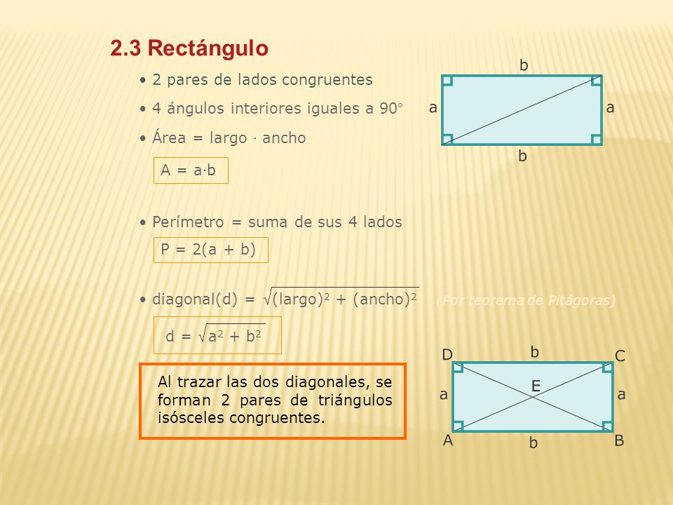 2.3 Rectángulo 2 pares de lados congruentes