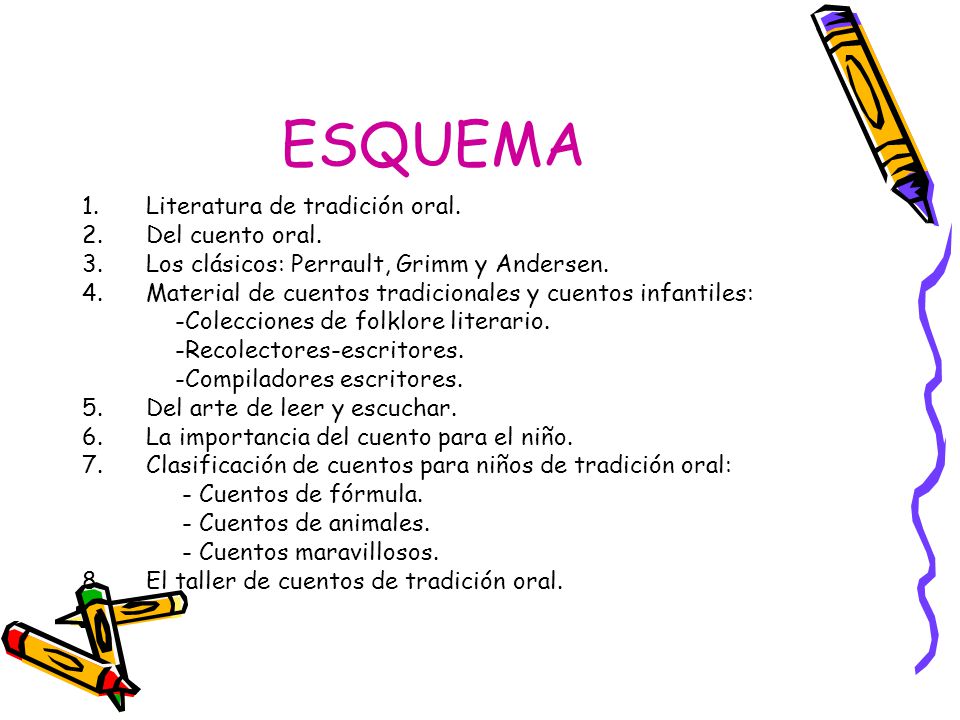 ESQUEMA Literatura de tradición oral. Del cuento oral.