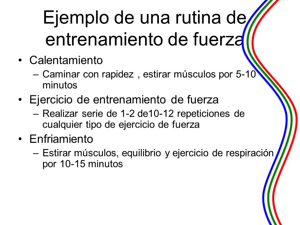 Ejemplo de una rutina de entrenamiento de fuerza