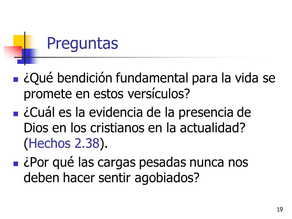 Preguntas ¿Qué bendición fundamental para la vida se promete en estos versículos