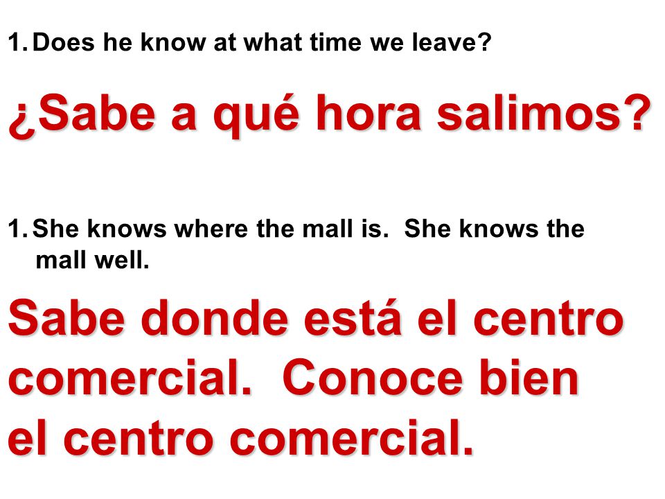 ¿Sabe a qué hora salimos