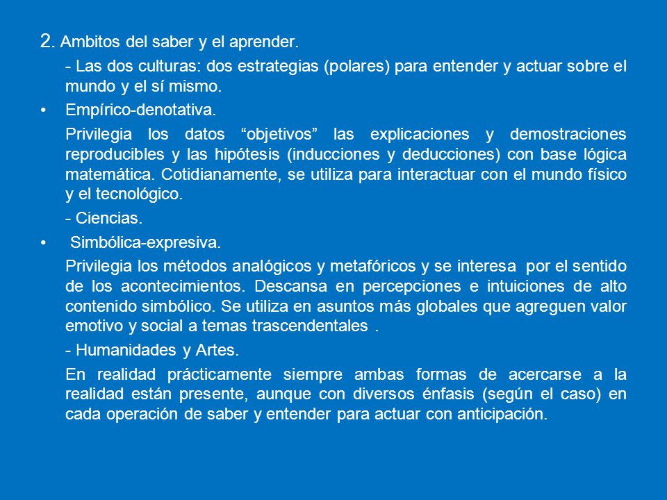 2. Ambitos del saber y el aprender.