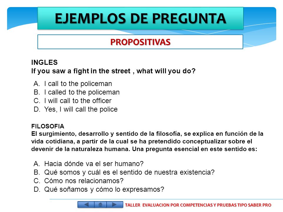 TALLER EVALUACION POR COMPETENCIAS Y PRUEBAS TIPO SABER PRO