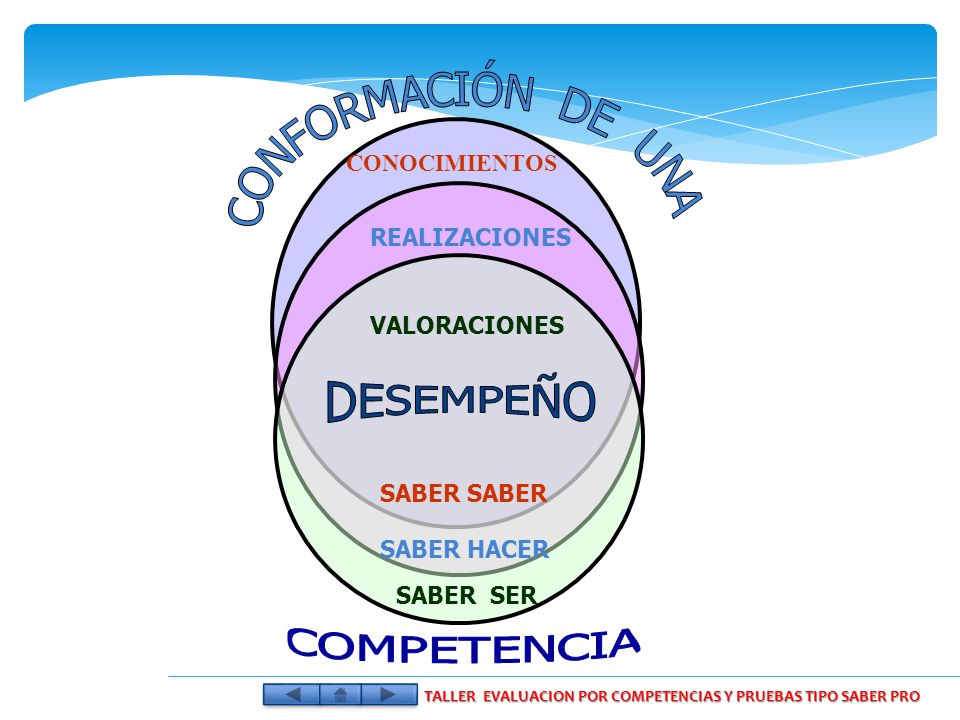 TALLER EVALUACION POR COMPETENCIAS Y PRUEBAS TIPO SABER PRO