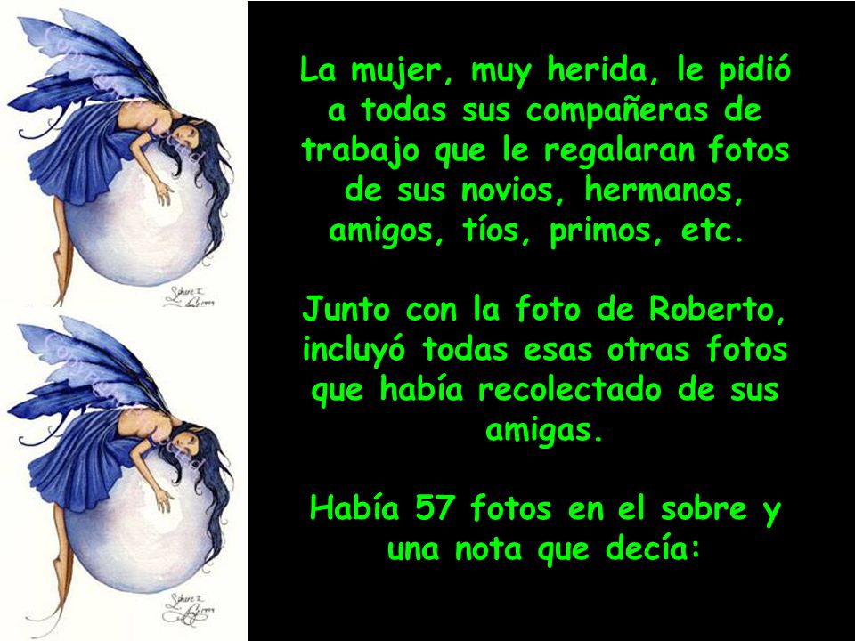 Había 57 fotos en el sobre y una nota que decía: