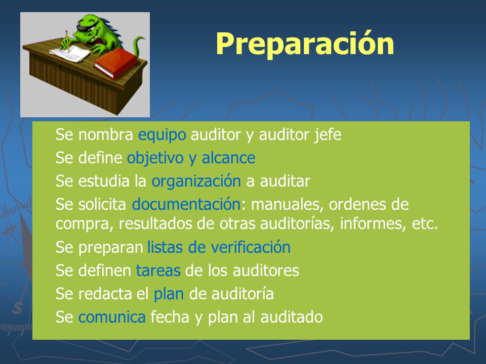 Preparación Se nombra equipo auditor y auditor jefe