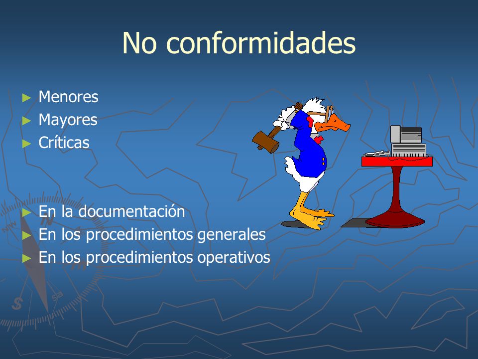 No conformidades Menores Mayores Críticas En la documentación