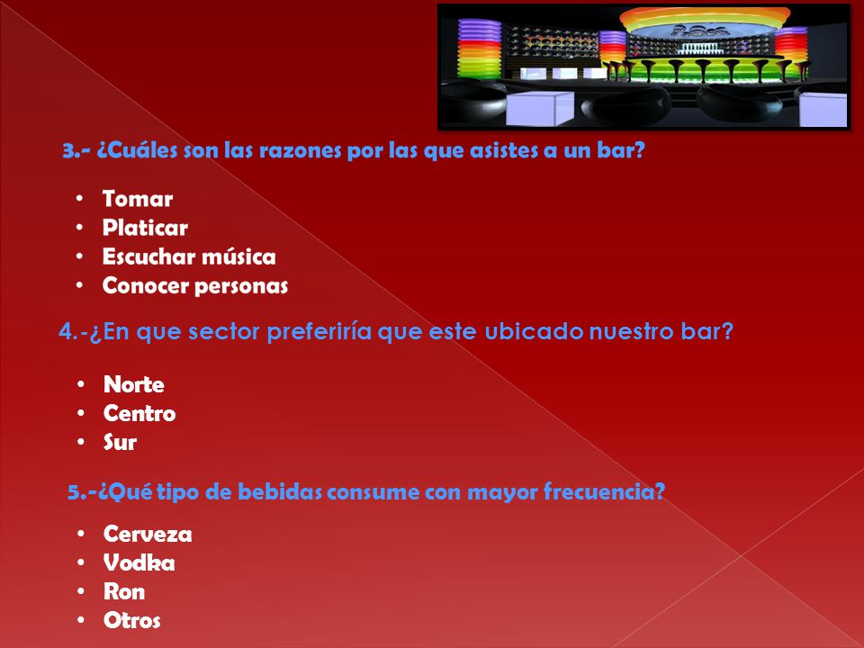 4.-¿En que sector preferiría que este ubicado nuestro bar