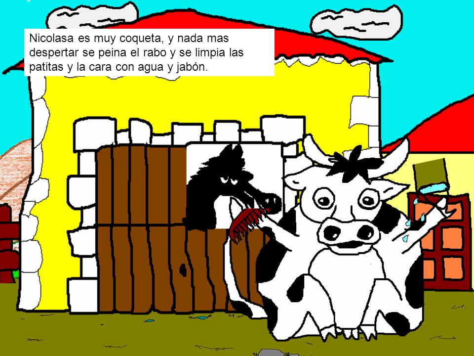 Nicolasa es muy coqueta, y nada mas despertar se peina el rabo y se limpia las patitas y la cara con agua y jabón.