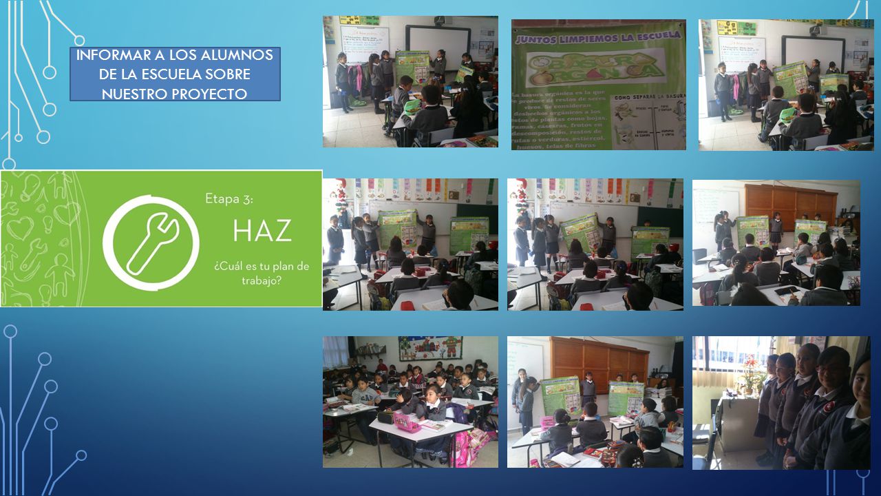 INFORMAR A LOS ALUMNOS DE LA ESCUELA SOBRE NUESTRO PROYECTO