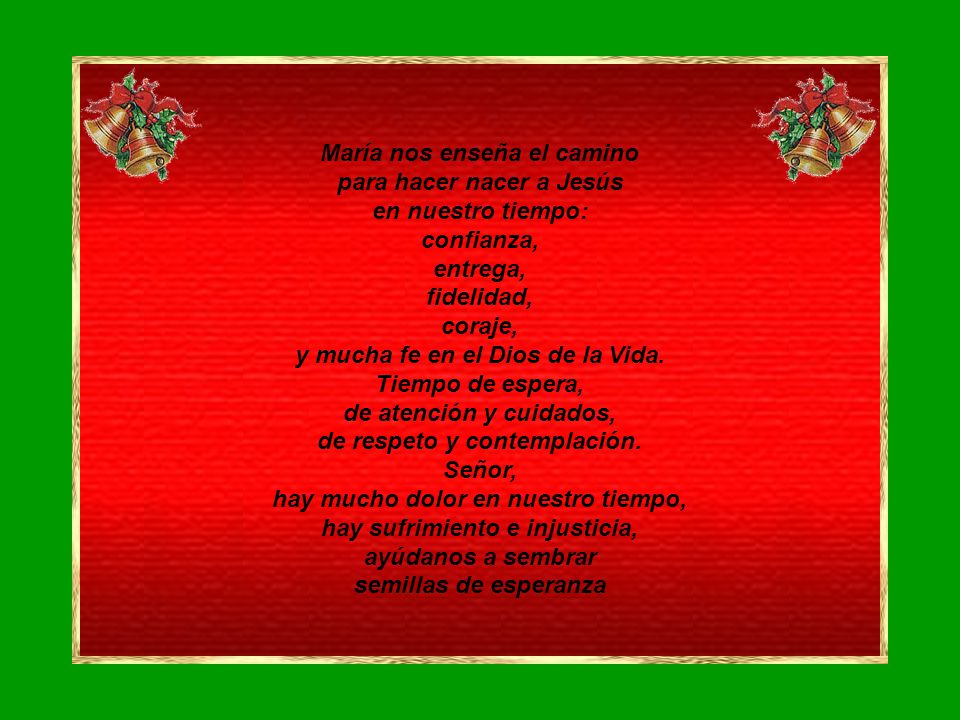 Tiempo de espera, de atención y cuidados, de respeto y contemplación.