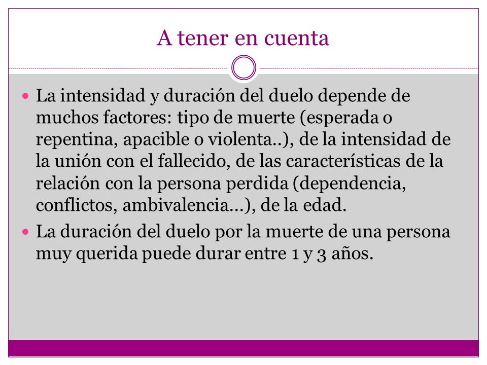 A tener en cuenta