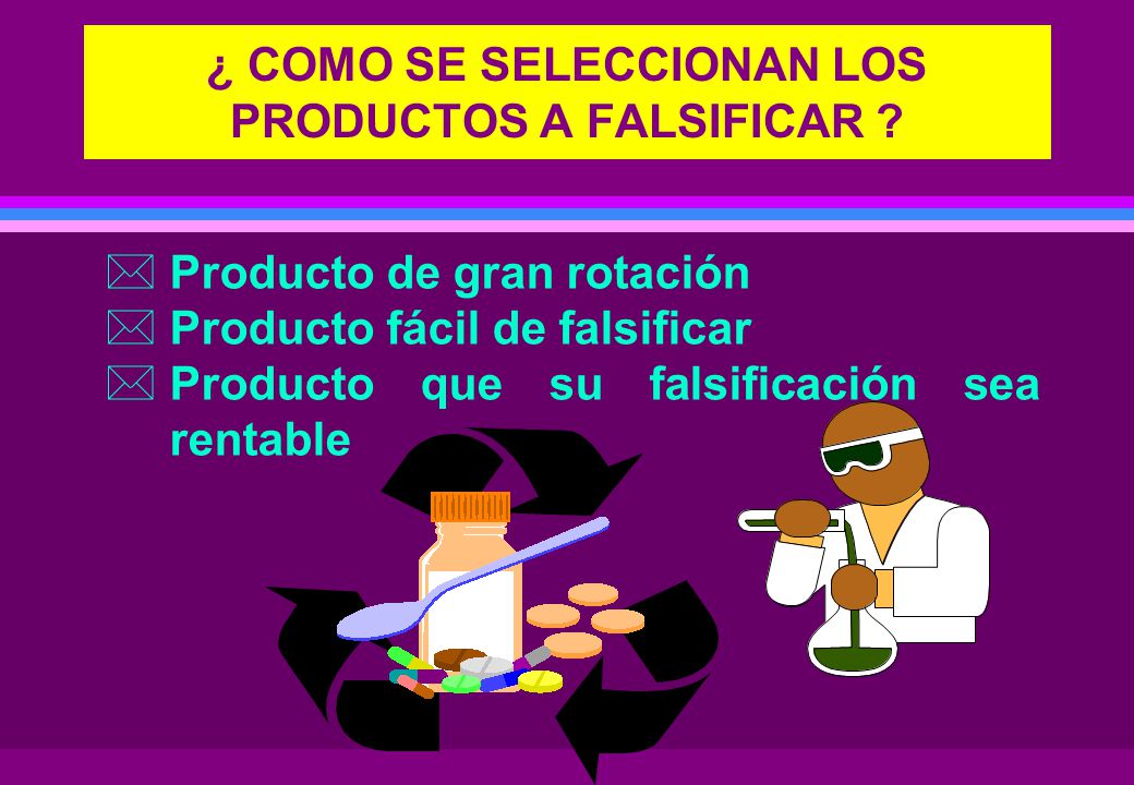 ¿ COMO SE SELECCIONAN LOS PRODUCTOS A FALSIFICAR
