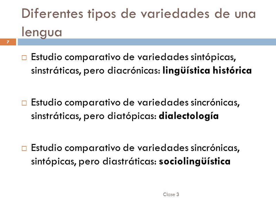 Diferentes tipos de variedades de una lengua