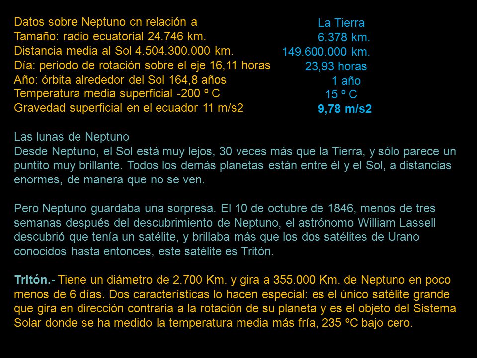 Datos sobre Neptuno cn relación a Tamaño: radio ecuatorial km