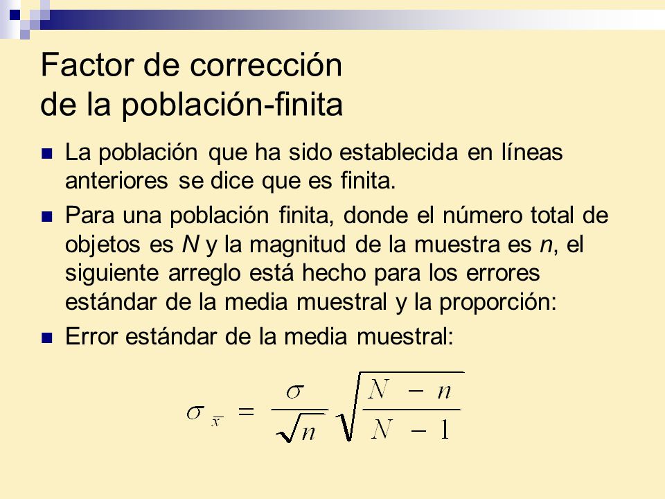 Factor de corrección de la población-finita
