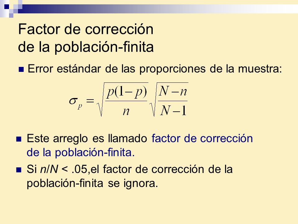 Factor de corrección de la población-finita