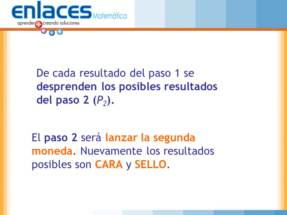 De cada resultado del paso 1 se desprenden los posibles resultados del paso 2 (P2).