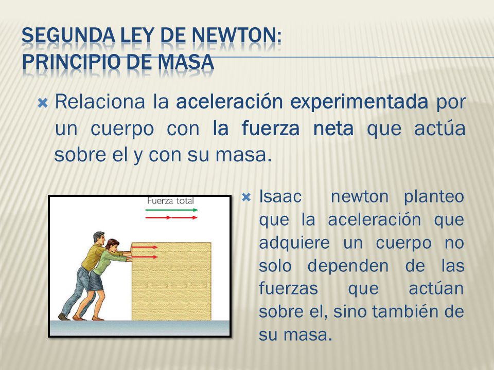 Segunda ley de Newton: principio de masa