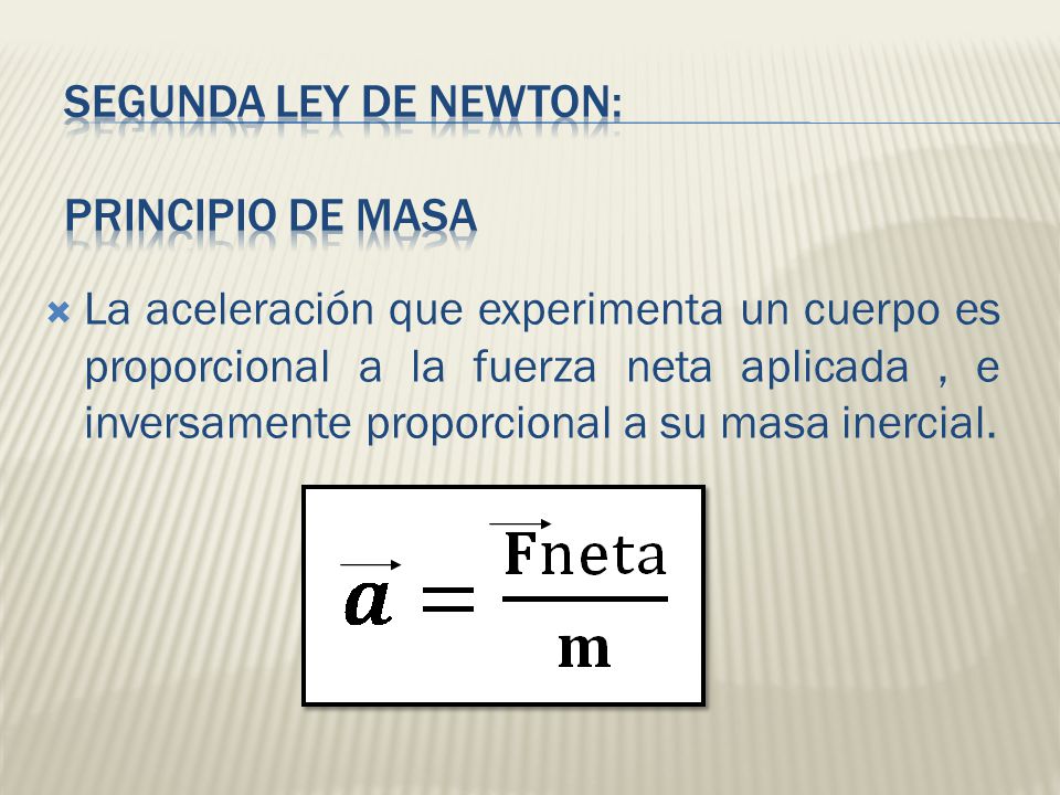 Segunda ley de Newton: principio de masa