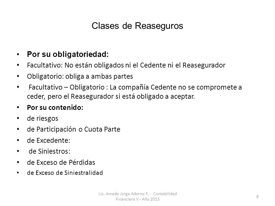 Lic. Amado Jorge Adorno F. - Contabilidad Financiera V - Año 2013