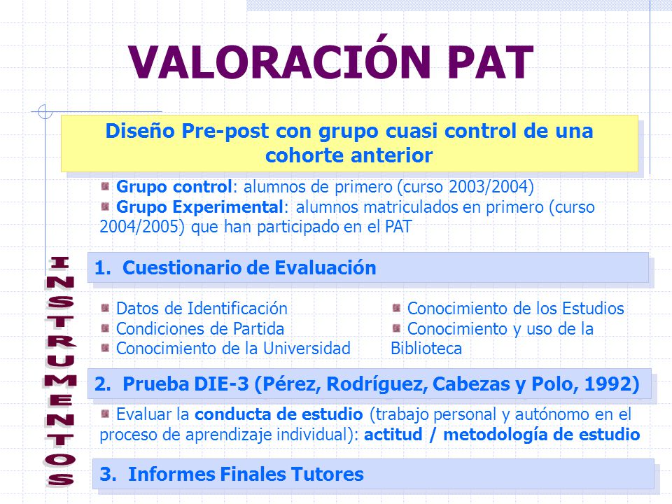 Diseño Pre-post con grupo cuasi control de una cohorte anterior