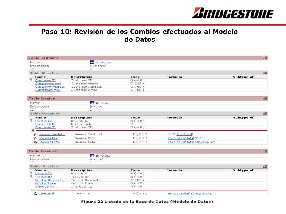 Paso 10: Revisión de los Cambios efectuados al Modelo de Datos