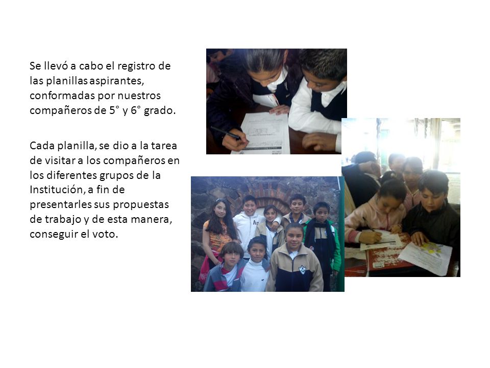 Se llevó a cabo el registro de las planillas aspirantes, conformadas por nuestros compañeros de 5° y 6° grado.