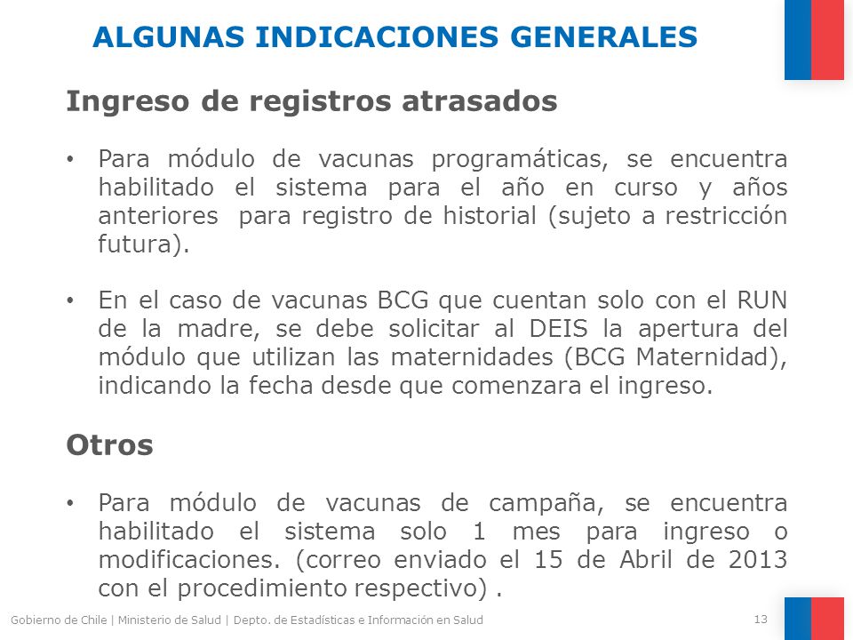 ALGUNAS INDICACIONES GENERALES
