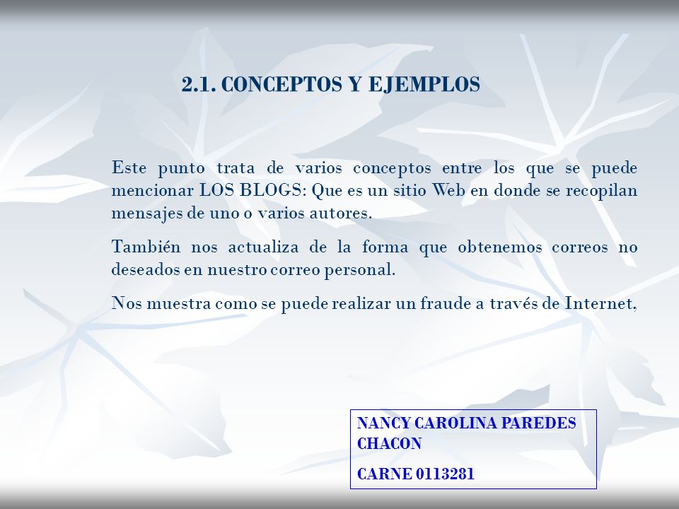 2.1. CONCEPTOS Y EJEMPLOS