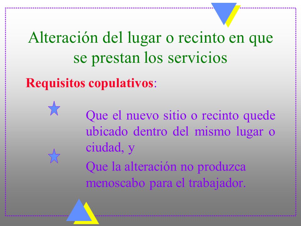 Alteración del lugar o recinto en que se prestan los servicios