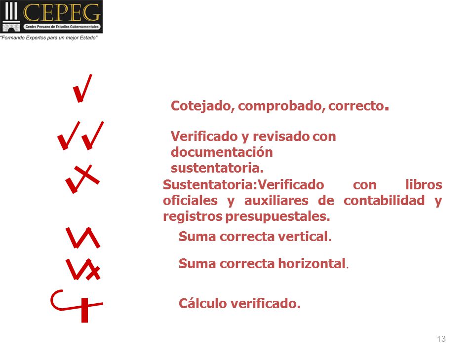 Cotejado, comprobado, correcto.