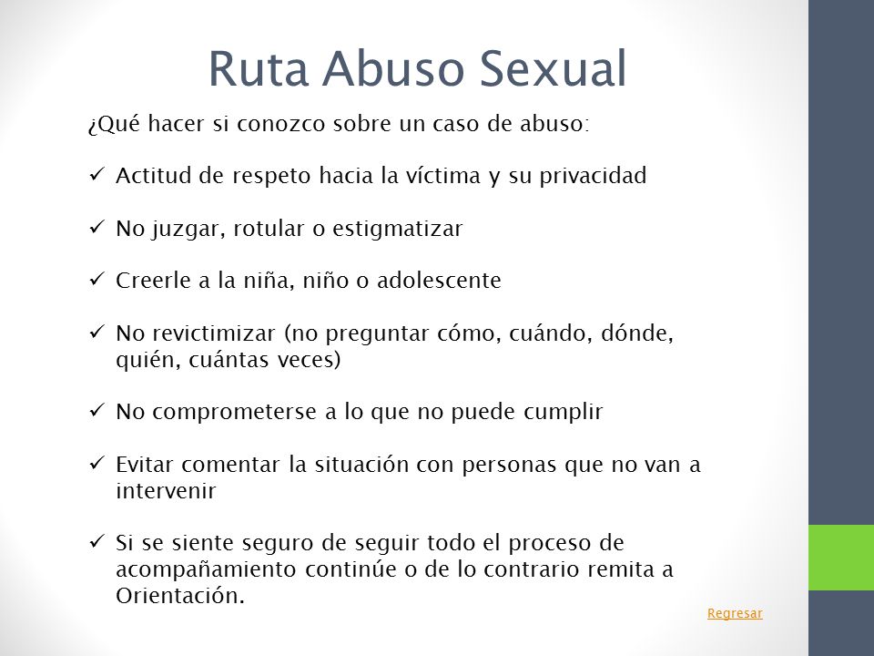 Ruta Abuso Sexual ¿Qué hacer si conozco sobre un caso de abuso: