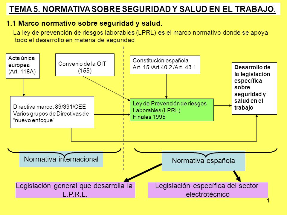 TEMA 5. NORMATIVA SOBRE SEGURIDAD Y SALUD EN EL TRABAJO.